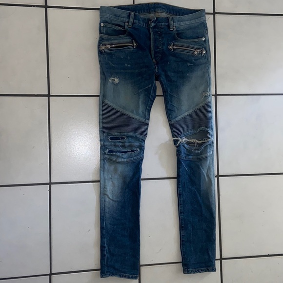 Balmain Jeans SLIM FIT BIKER SZ 30 (100% AUTHENTIC) - Picture 1 of 4